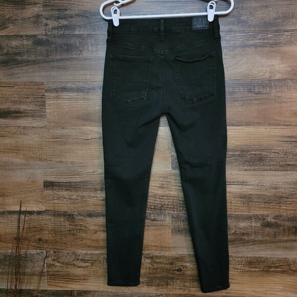 American Eagle Jeans 6 S Next Level Stretch Jegging Hi Rise Black Wash Denim - Picture 2 of 11